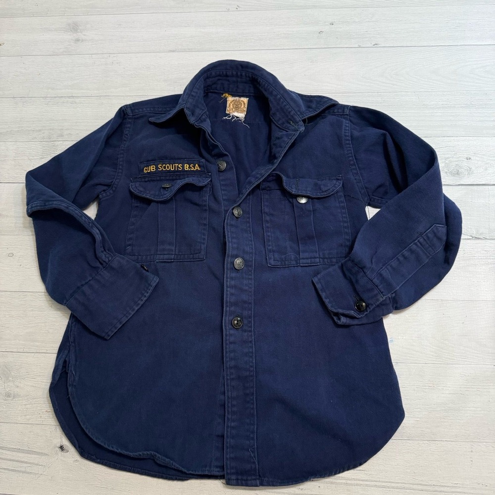 Boys‎ scouts of American navy blue long sleeve button down shirt youth